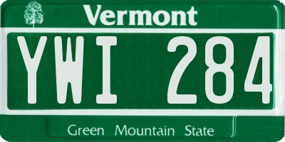VT license plate YWI284
