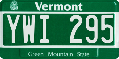 VT license plate YWI295