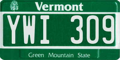 VT license plate YWI309