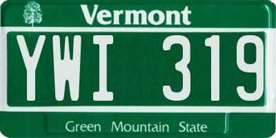 VT license plate YWI319