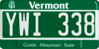 VT license plate YWI338