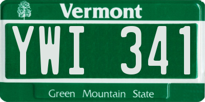 VT license plate YWI341