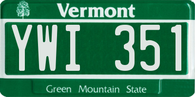 VT license plate YWI351