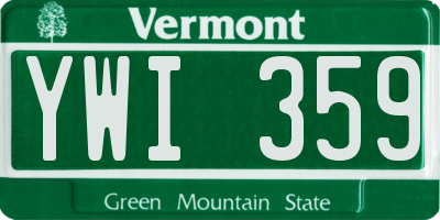 VT license plate YWI359