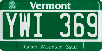 VT license plate YWI369