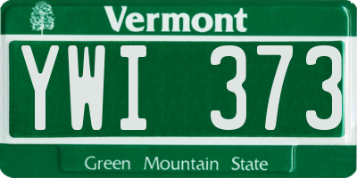 VT license plate YWI373
