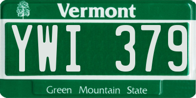 VT license plate YWI379