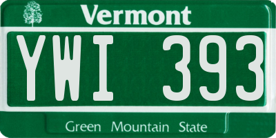 VT license plate YWI393