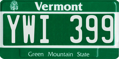 VT license plate YWI399
