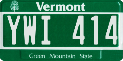 VT license plate YWI414