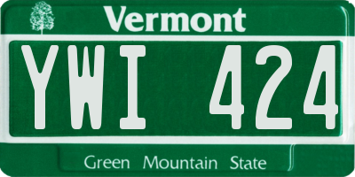VT license plate YWI424