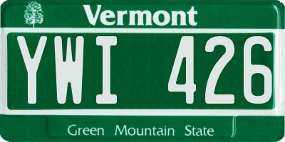VT license plate YWI426