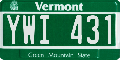 VT license plate YWI431