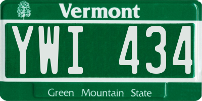 VT license plate YWI434