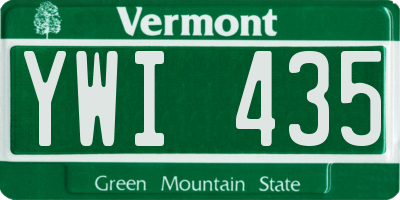 VT license plate YWI435