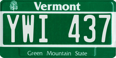 VT license plate YWI437
