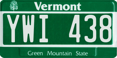 VT license plate YWI438