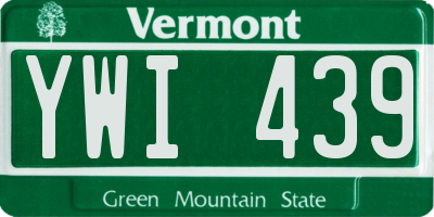 VT license plate YWI439