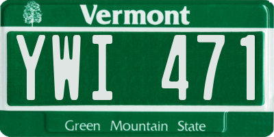 VT license plate YWI471