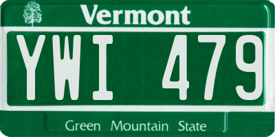 VT license plate YWI479