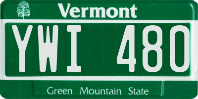 VT license plate YWI480