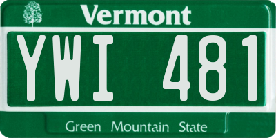 VT license plate YWI481