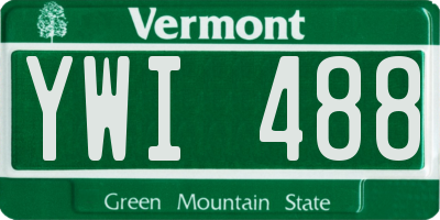 VT license plate YWI488