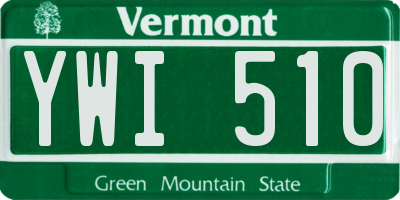 VT license plate YWI510