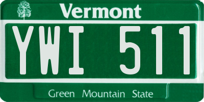VT license plate YWI511