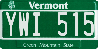 VT license plate YWI515