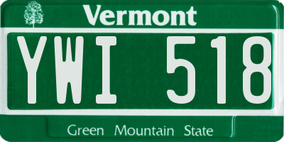 VT license plate YWI518