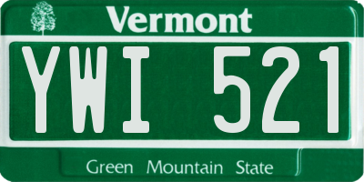 VT license plate YWI521
