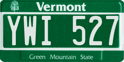 VT license plate YWI527