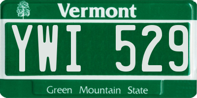 VT license plate YWI529