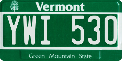 VT license plate YWI530