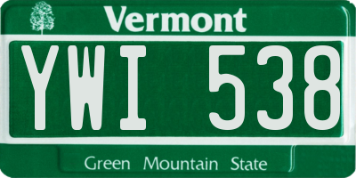 VT license plate YWI538