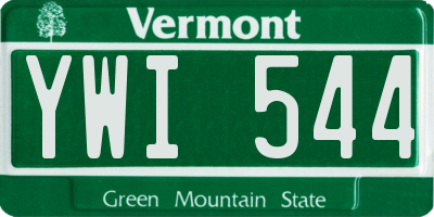 VT license plate YWI544