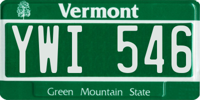 VT license plate YWI546