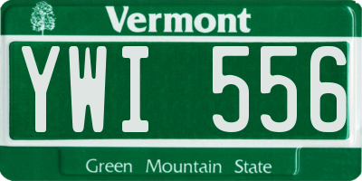 VT license plate YWI556