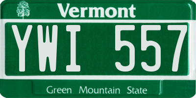 VT license plate YWI557