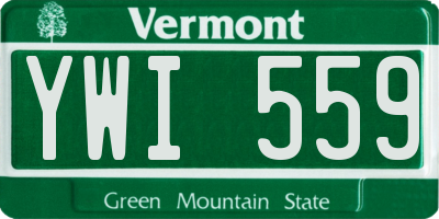 VT license plate YWI559
