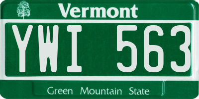 VT license plate YWI563