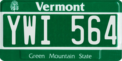VT license plate YWI564
