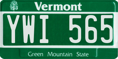 VT license plate YWI565