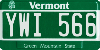 VT license plate YWI566