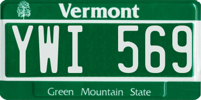VT license plate YWI569