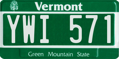 VT license plate YWI571