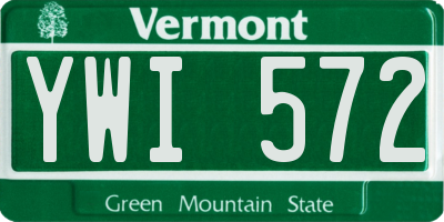 VT license plate YWI572