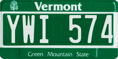 VT license plate YWI574