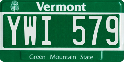 VT license plate YWI579